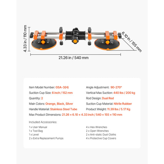 SucceBuy 2 Packs Seamless Granite Seam Setter 90°-120° Adjustable with 6in Suction Cups Seam Joiner for Tile Joining & Leveling