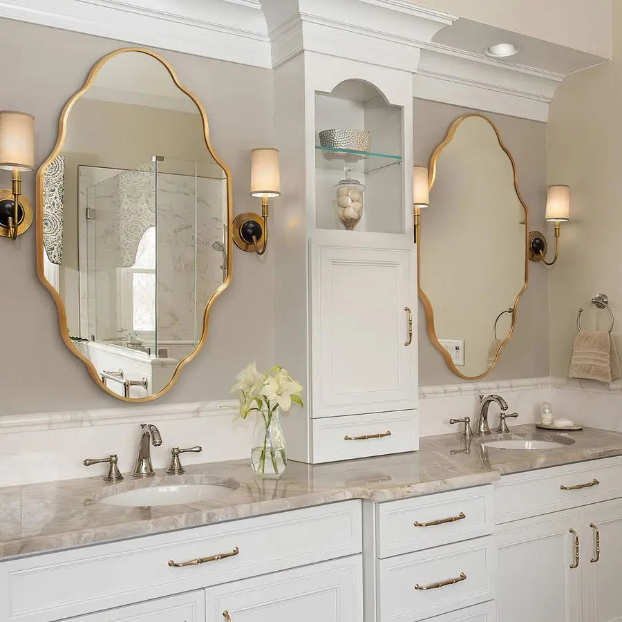 Mirror for Bathroom 20x36 Gold Bathroom Mirror with Aviation Aluminum Alloy Frame amp ShatterProof Glass for Living Room Bedroom