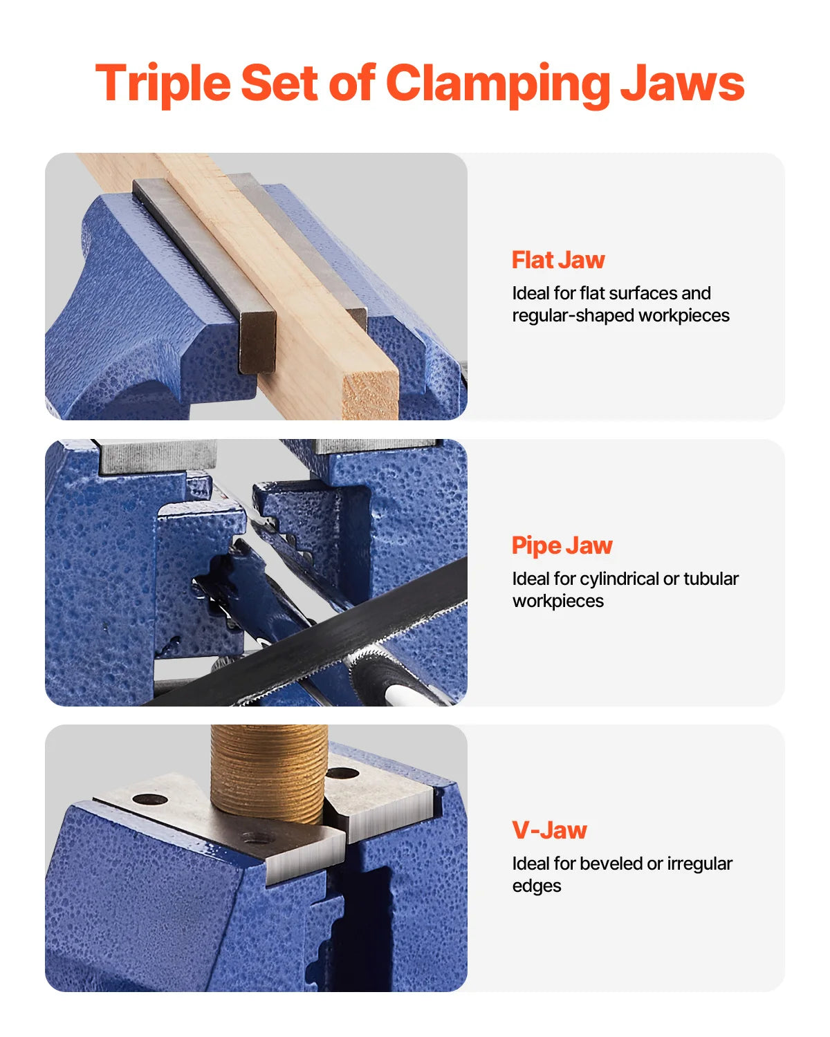SucceBuy Heavy Duty Bench Vise 6-1/2" Jaw Width, 5" Max Jaw Opening Multi-Purpose Ductile Iron Bench Vise+Anvil for Metalworking