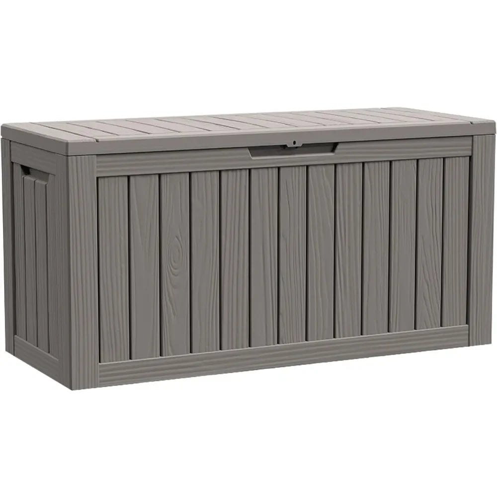 80 gallon waterproof deck box, terrace furniture storage box with lockable lid, garden, yard