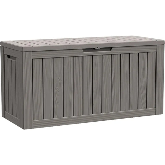 80 gallon waterproof deck box, terrace furniture storage box with lockable lid, garden, yard