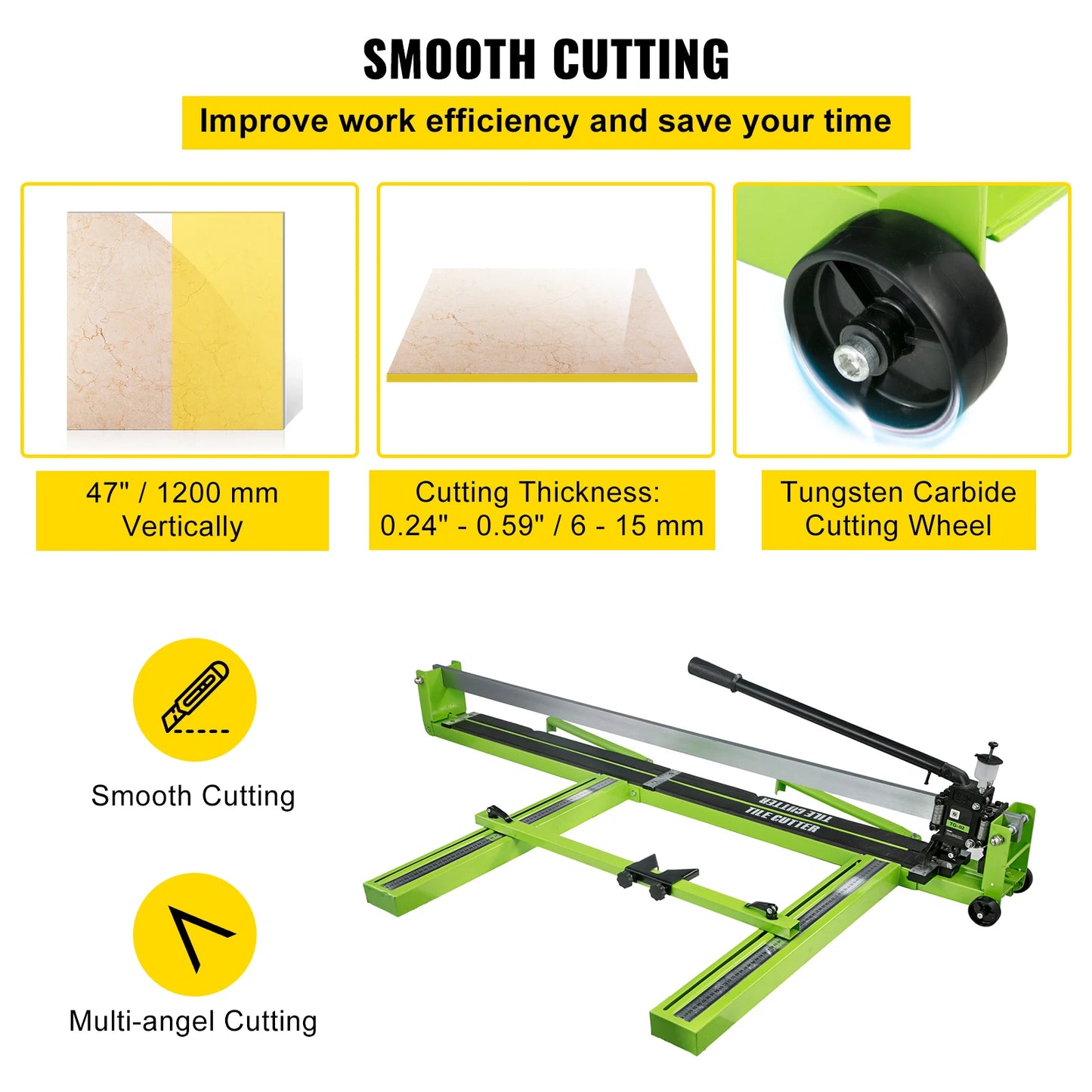SucceBuy Manual Tile Cutter Infrared Laser Positioning Floor Cutter Push Knife Professional Tool for Cutting Porcelain Ceramic