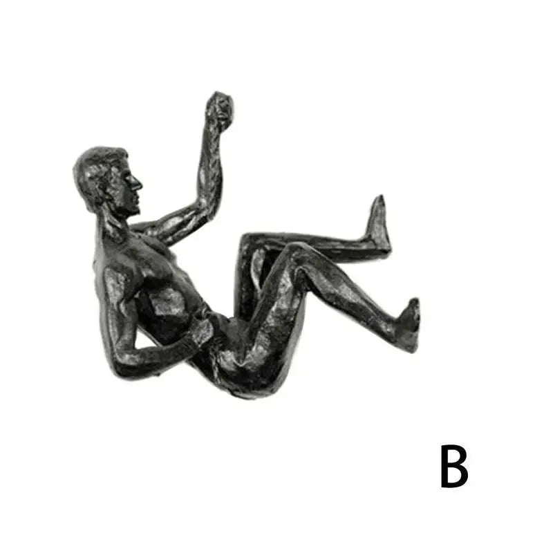 Climbing Athlete Man Art Sports Wall Hanging Ornaments Home Figures Miniatures Rock Climbing Man Resin Sculptures Statue