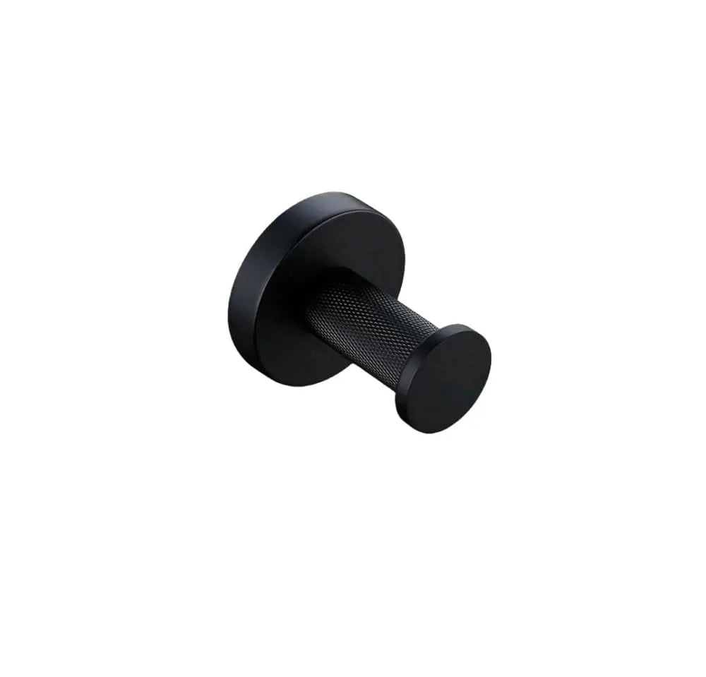 Matte Black Brass Knurled Bathroom Hardware Set Towel Bar Robe Hook Shelf Paper Holder, Customized