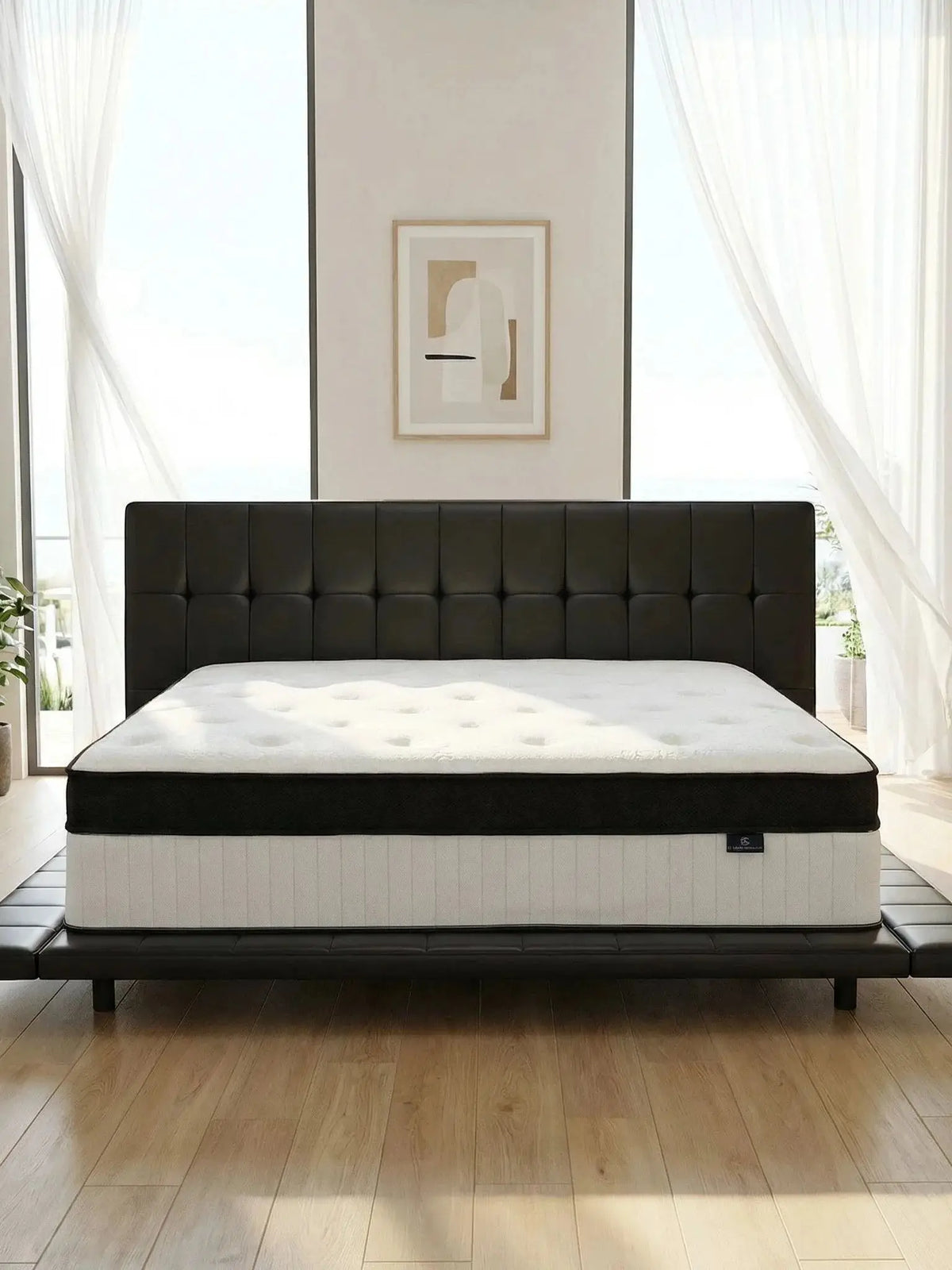 CAREBODY 12/14 Inch Queen Size Hybrid Double Mattress with  Memory Foam and Pocket Springs,  Medium Firm，Motion Isolation