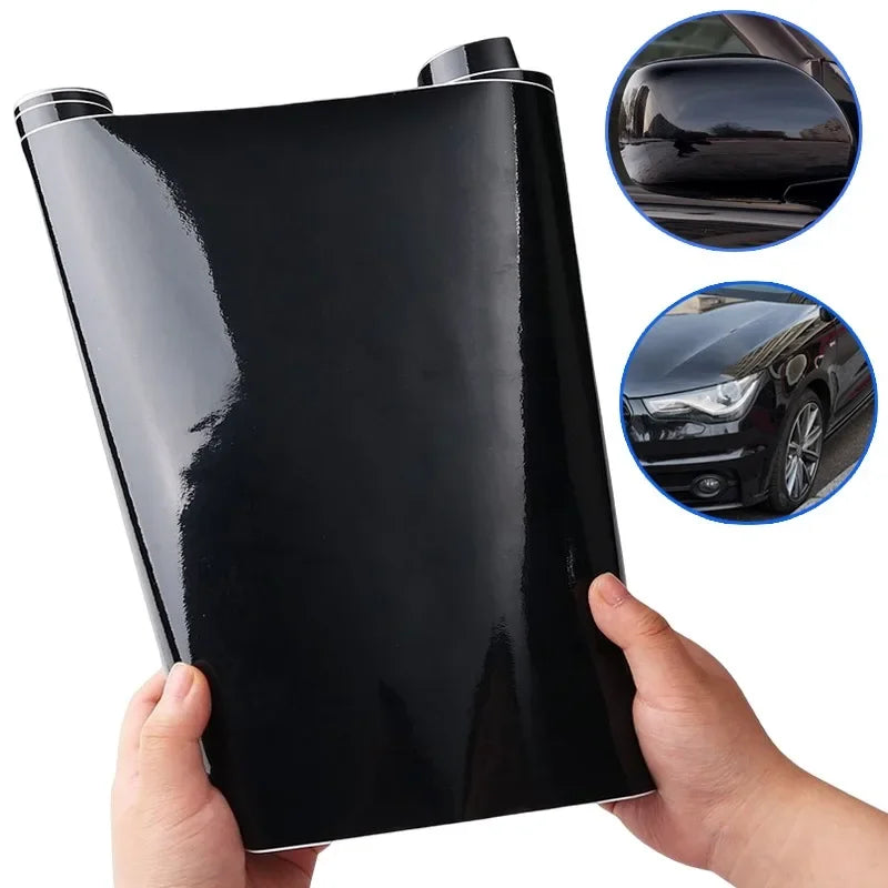 Gloss Black Car Body Film Vinyl Wrap Decals Self Adhesive Sticker Motorcycles Bike Auto Skin Color Changing Films 150*50cm 2028