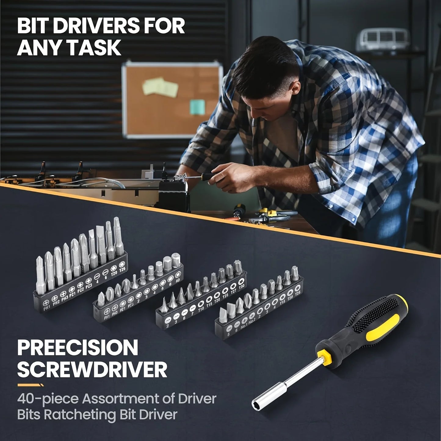 108-Piece Multi-Purpose Manual Tool Set with Carbon Steel Tools and Storage Box for Automotive and Home Repair