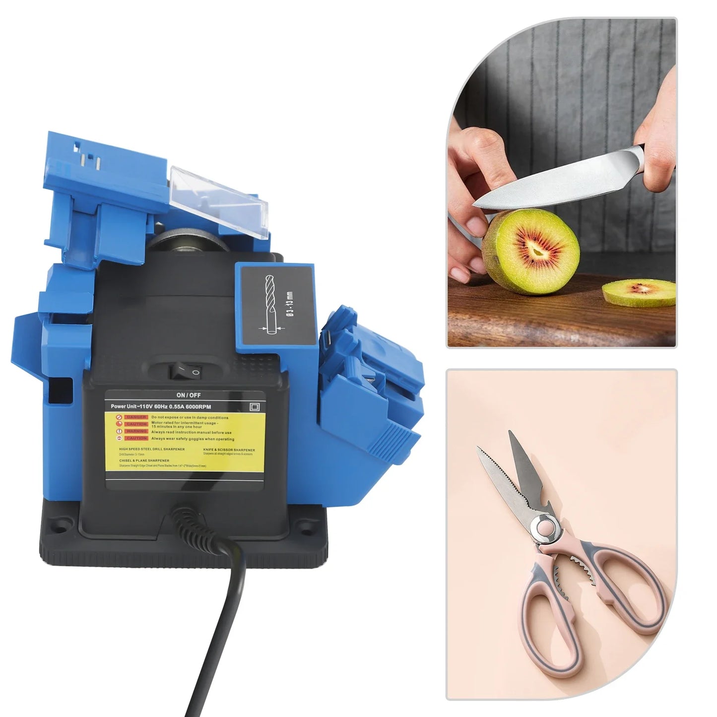 CNCEST 1350rpm Efficient Multifunctional Drill Bit Grinder, Adjustable Angle Electric Sharpener for Restaurants & Repair Shops