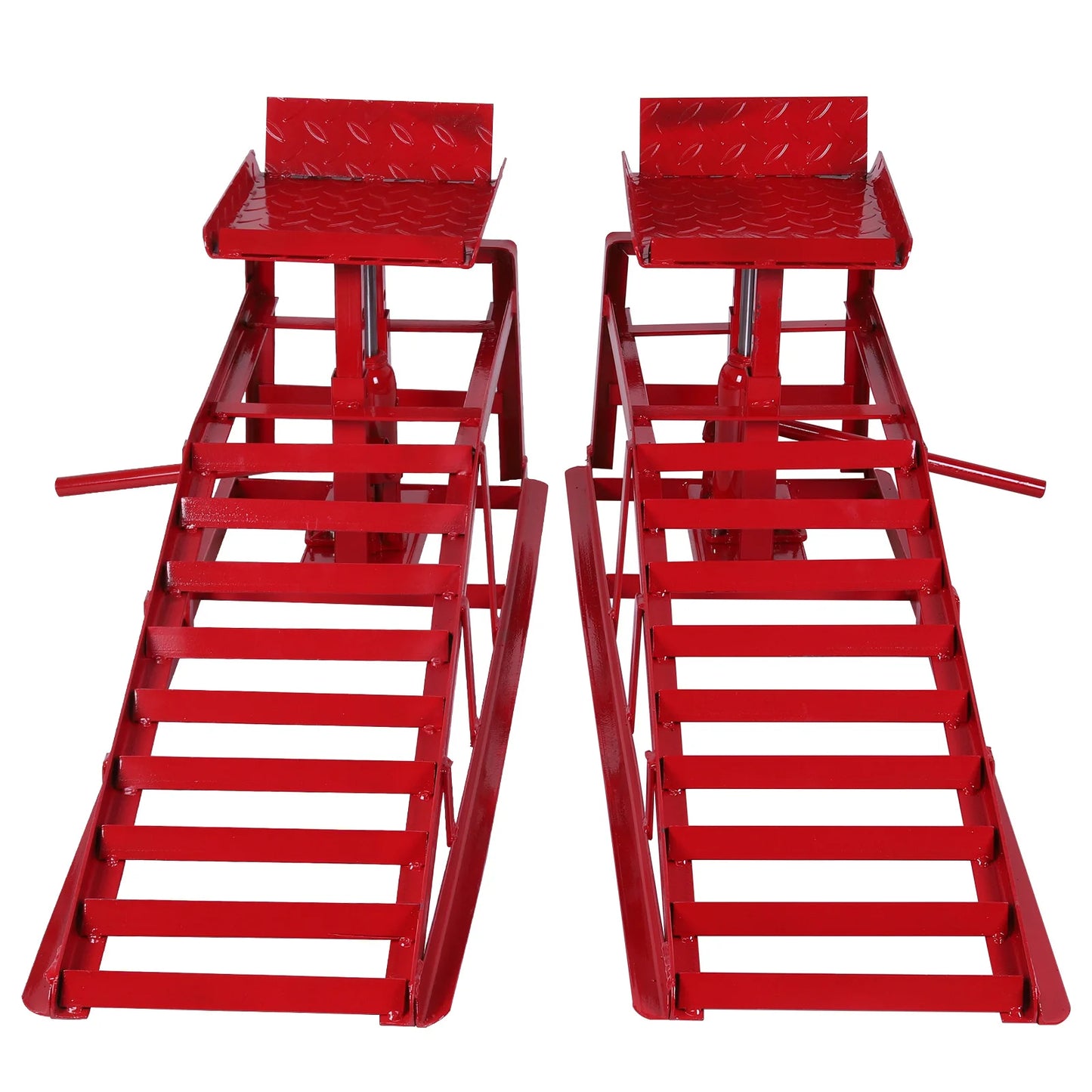 2Pcs Hydraulic Vehicle Repair Ramp 5 Ton Capacity Portable & Adjustable Car Ramp for Routine Tire Replacement