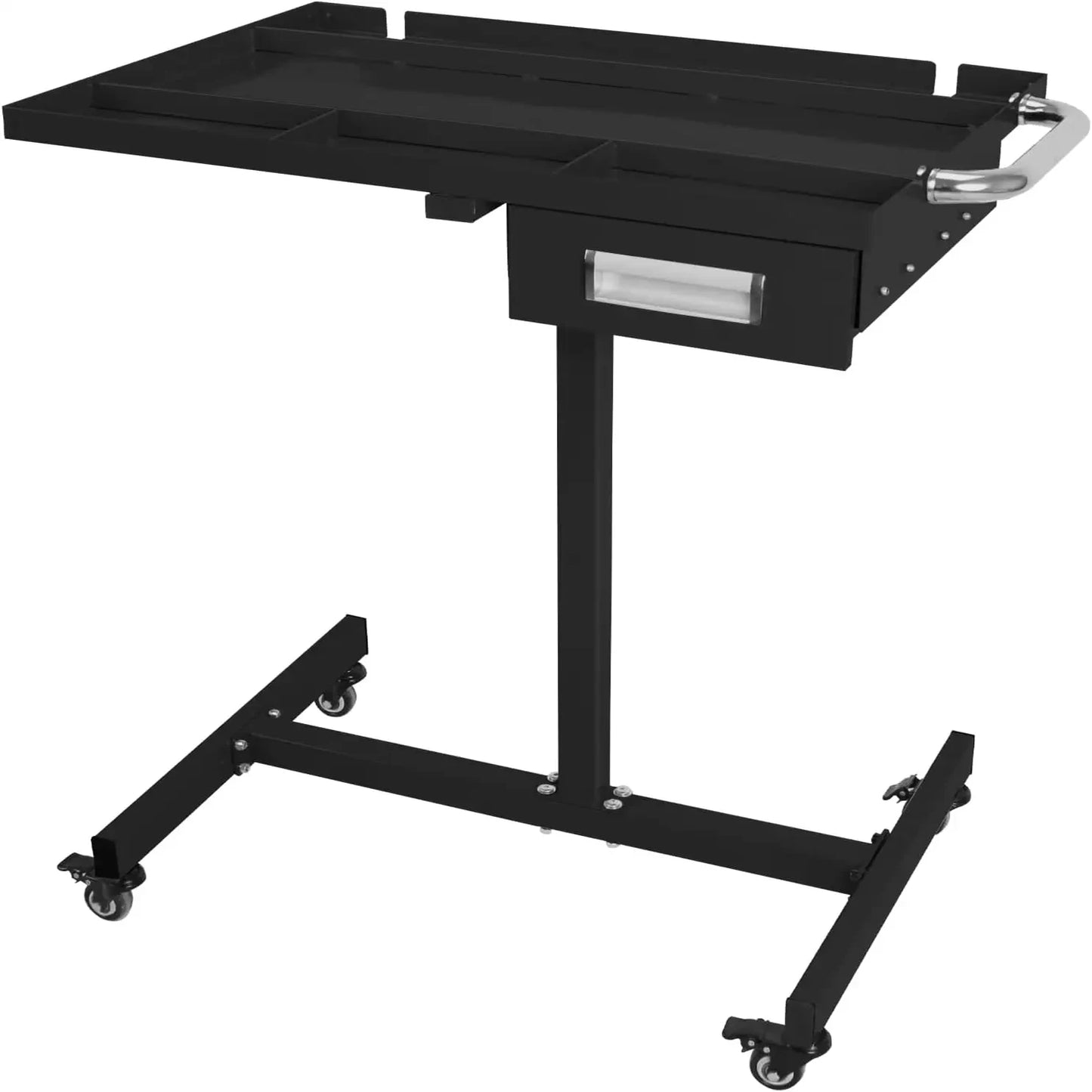 35-45 Inch Adjustable Height Work Table, 220 Lbs Capacity Heavy-Duty Work Table with Wheels & Brakes for Warehouse, Repair Shops
