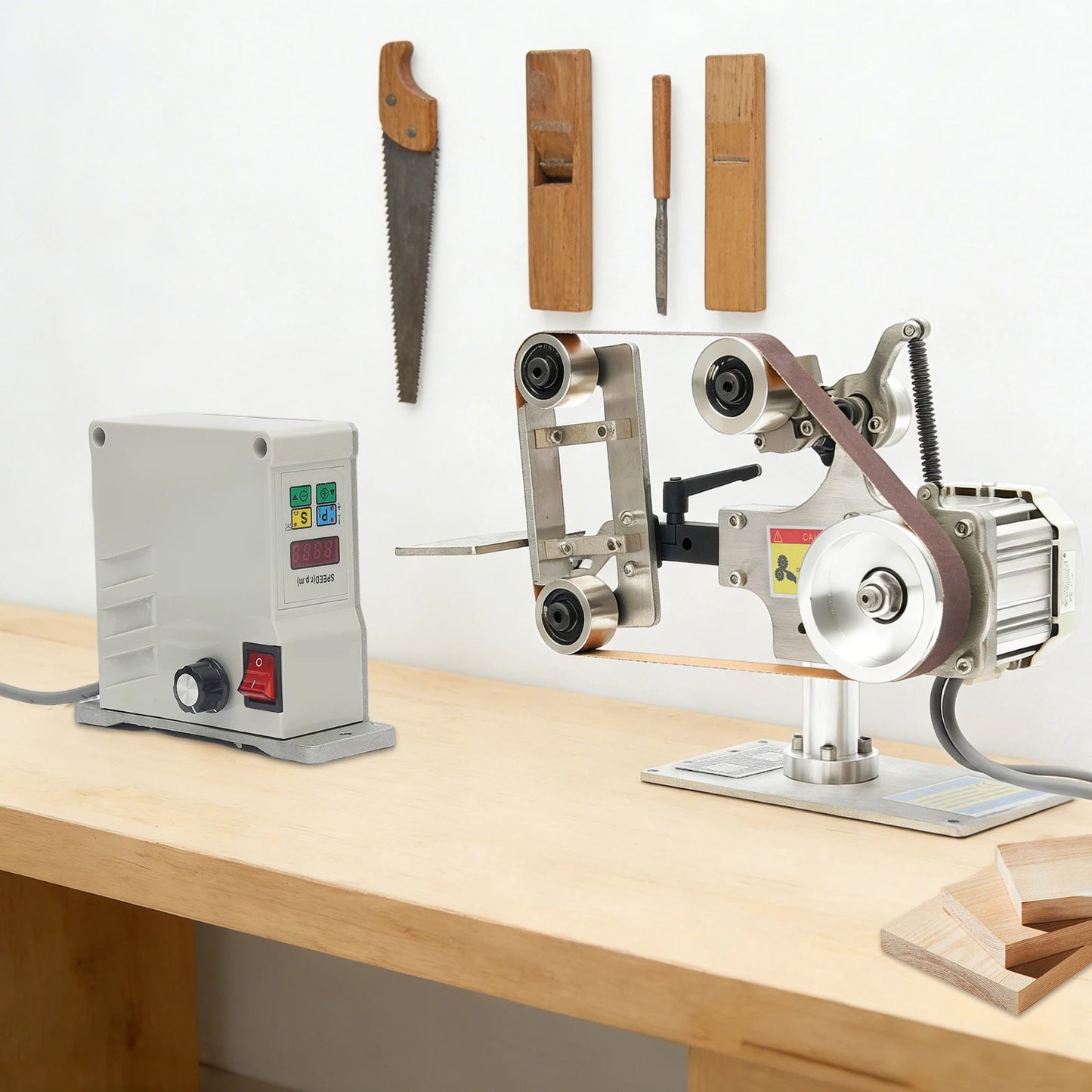 550W Desktop Belt Sander DIY Polishing Grinding Machine 5000rpm Abrasive Belt Machine for Metal Processing/Jewelry Making