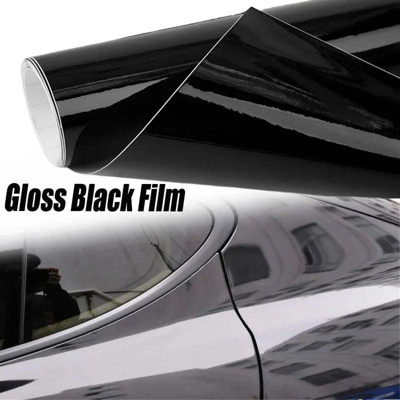 Gloss Black Car Body Film Vinyl Wrap Decals Self Adhesive Sticker Motorcycles Bike Auto Skin Color Changing Films 150*50cm 2028