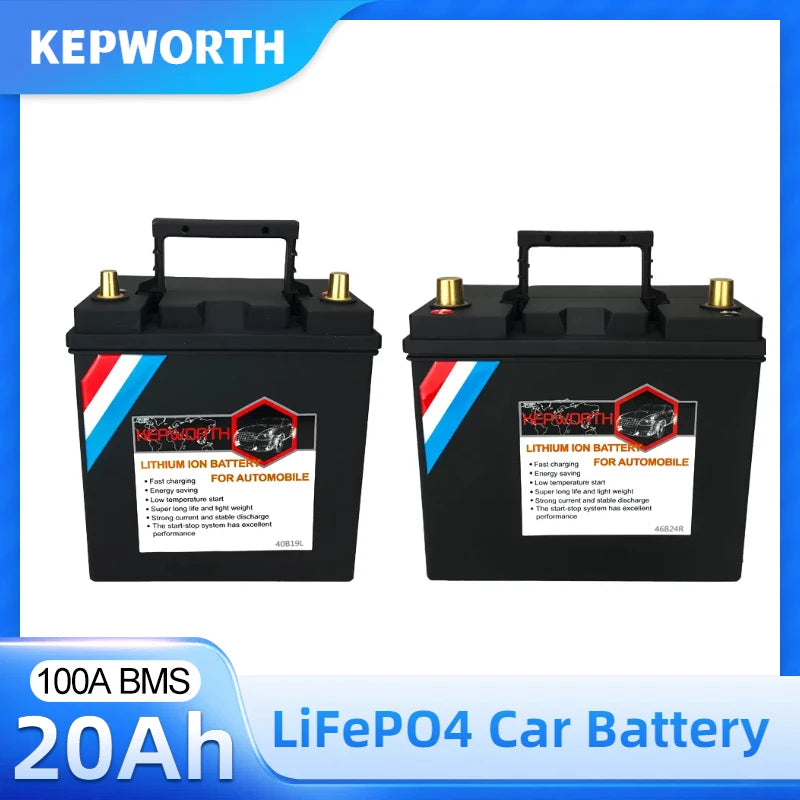 12V 20AH LiFePO4 Lithium Car Battery 680CCA 720CCA Starter Battery Built in 100A BMS for Car Audio and Automotive Replacement