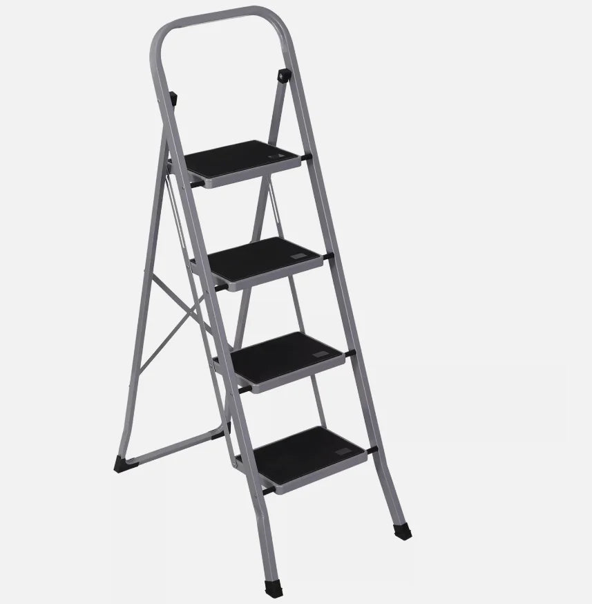 2/3/4 ladder, folding ladder stool with bandwidth anti-skid pedal, sturdy steel ladder, convenient handrails