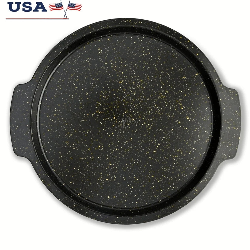 14 Inch Non Stick Pizza Pan Durable Metal Bakeware Oven Safe Easy Cleanup Versatile Kitchen Essential Perfect Baking Results