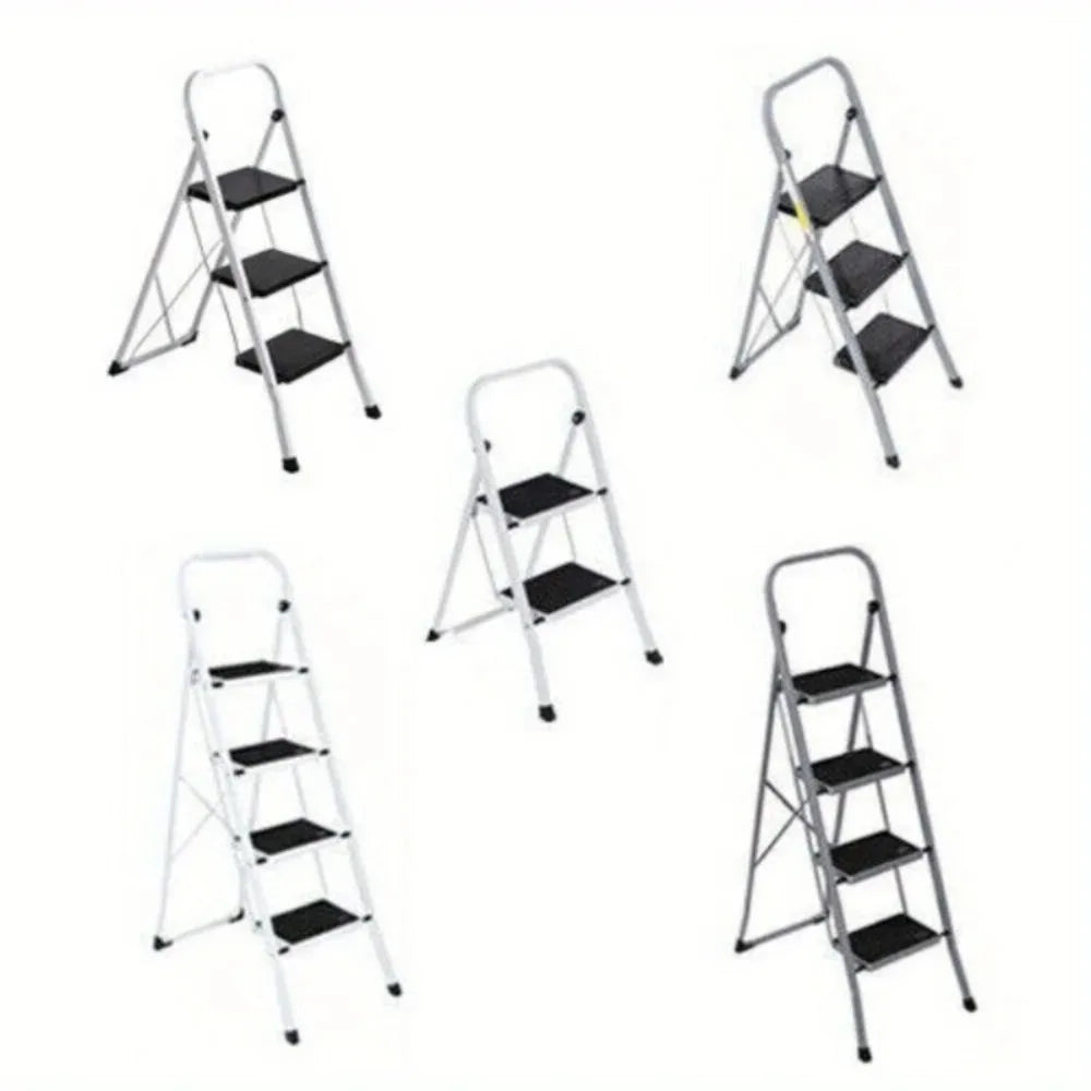 2/3/4 ladder, folding ladder stool with bandwidth anti-skid pedal, sturdy steel ladder, convenient handrails