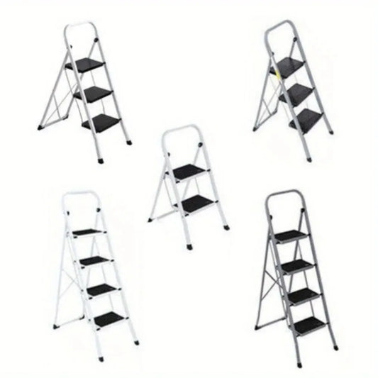 2/3/4 ladder, folding ladder stool with bandwidth anti-skid pedal, sturdy steel ladder, convenient handrails