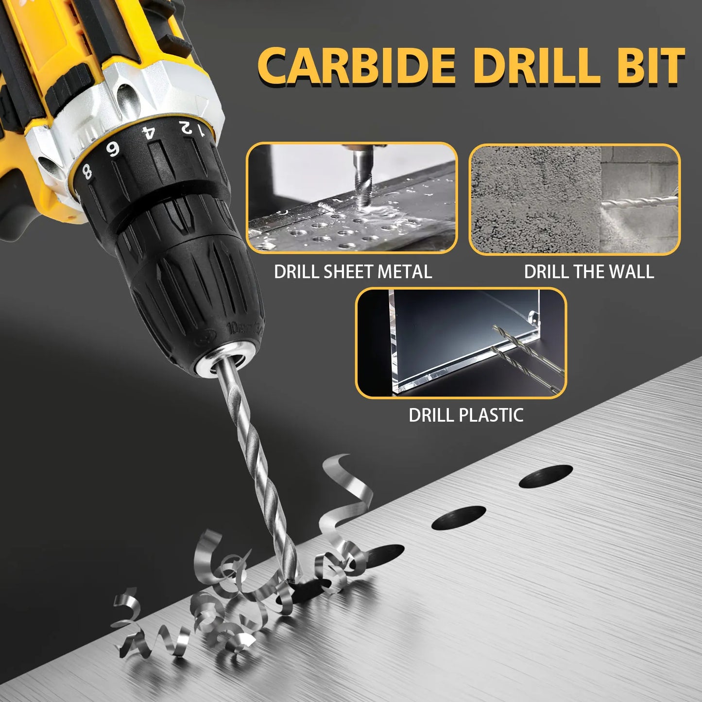 21V Impact Drill Tool Kit Cordless Electric Screwdriver Brushless 45n.m 120 PCS With Drill Bits 2x1.5Ah Lithium-Ion Batteries