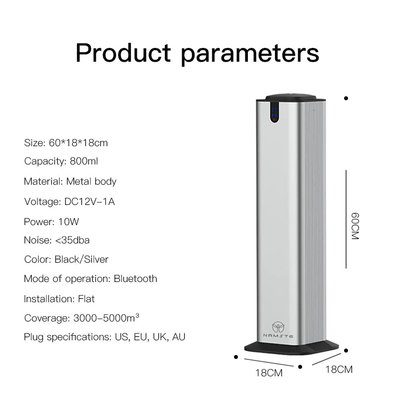 Namste 5000m³ Large Smart Bluetooth Essential Oils Fragrance Diffuser 800ML Scent Machine for Home Hotel Office Air Freshener