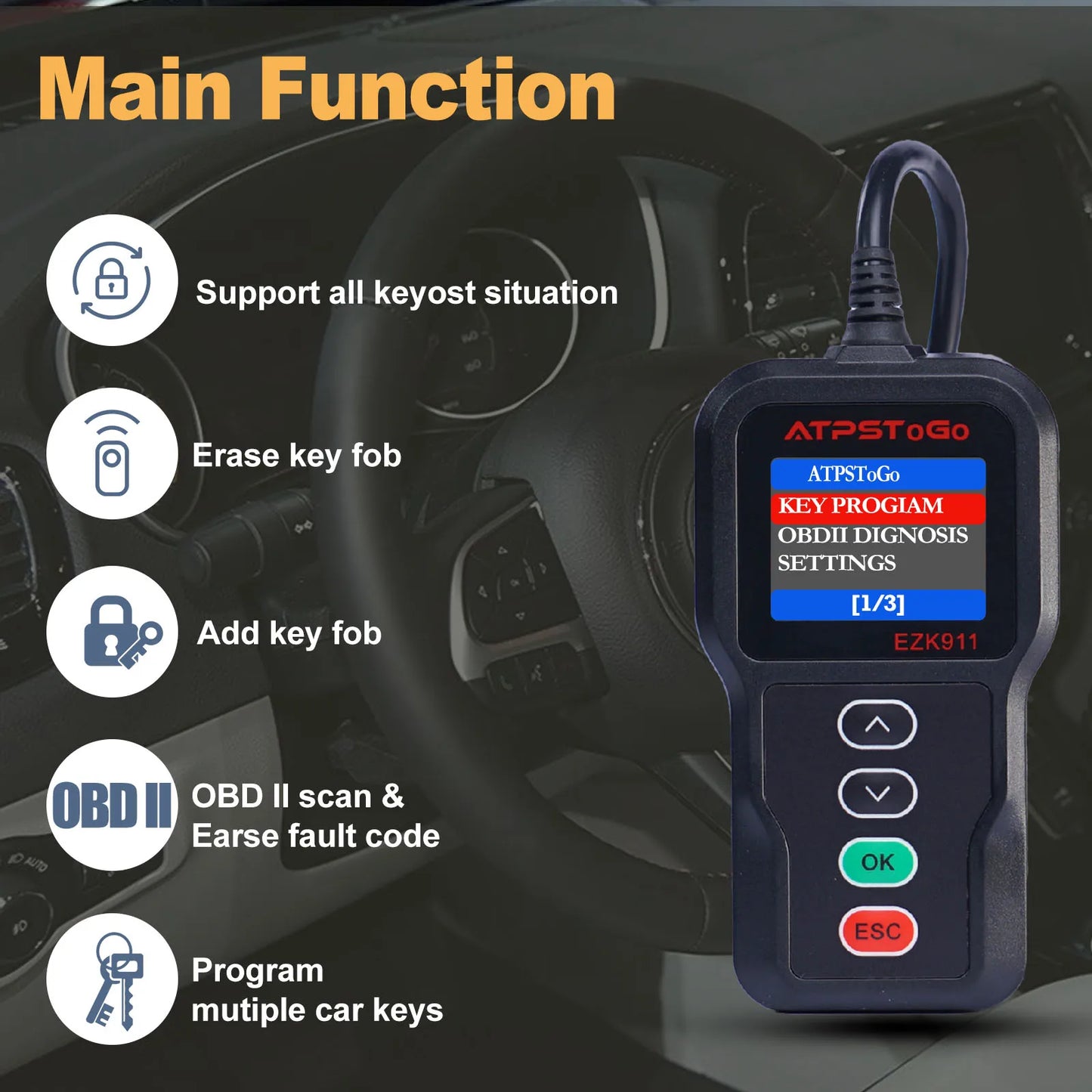 ATPSTOGO OFFERS MULTIPLE OPTIONS REMOTE PROGRAMMING KEY FOB TOOL FOR CHRYSLER DODGE JEEP HONDA TOYOTA LEXUS FORD GMC NISSAN
