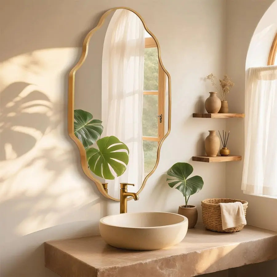 Mirror for Bathroom 20x36 Gold Bathroom Mirror with Aviation Aluminum Alloy Frame amp ShatterProof Glass for Living Room Bedroom