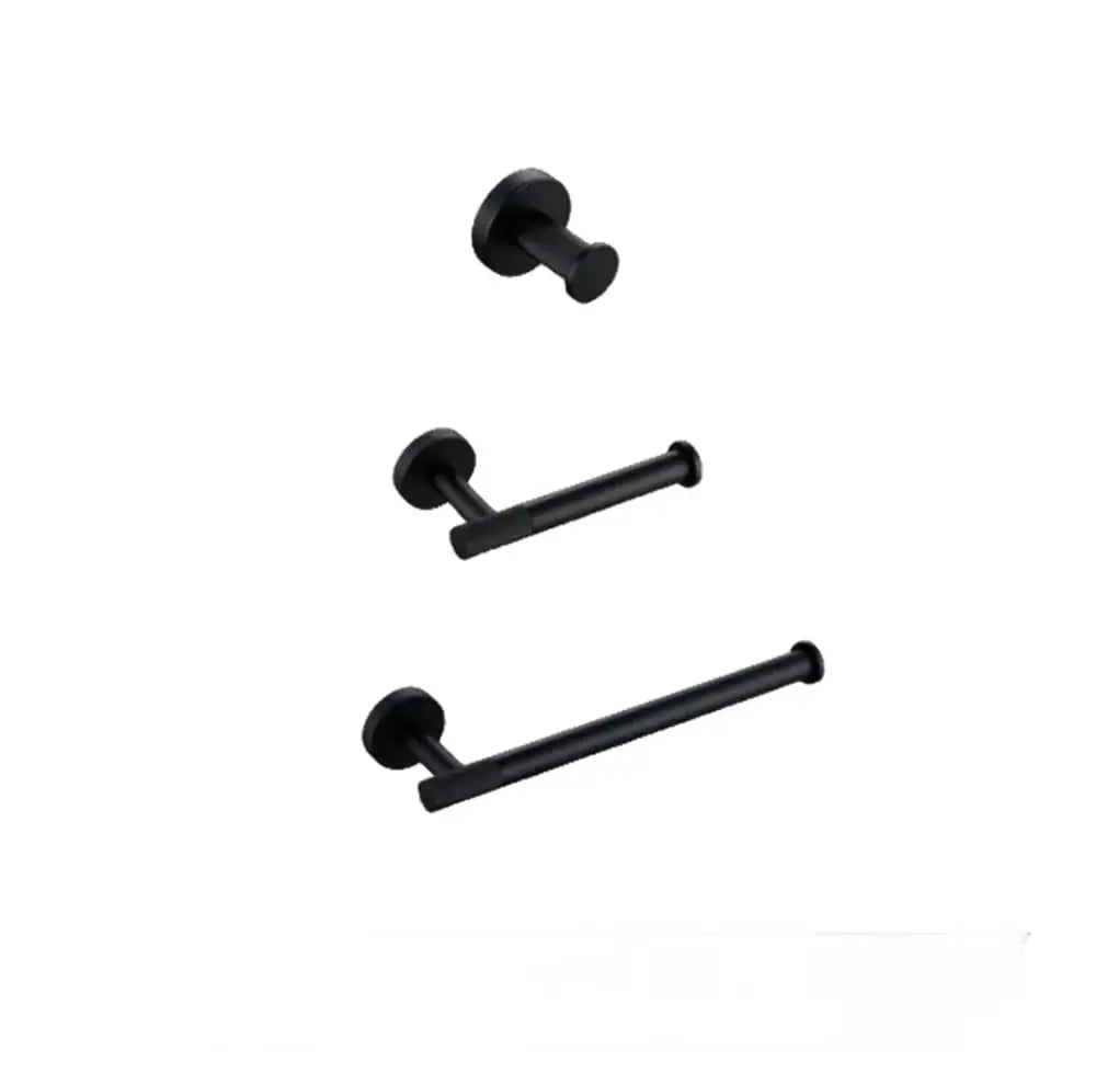 Matte Black Brass Knurled Bathroom Hardware Set Towel Bar Robe Hook Shelf Paper Holder, Customized