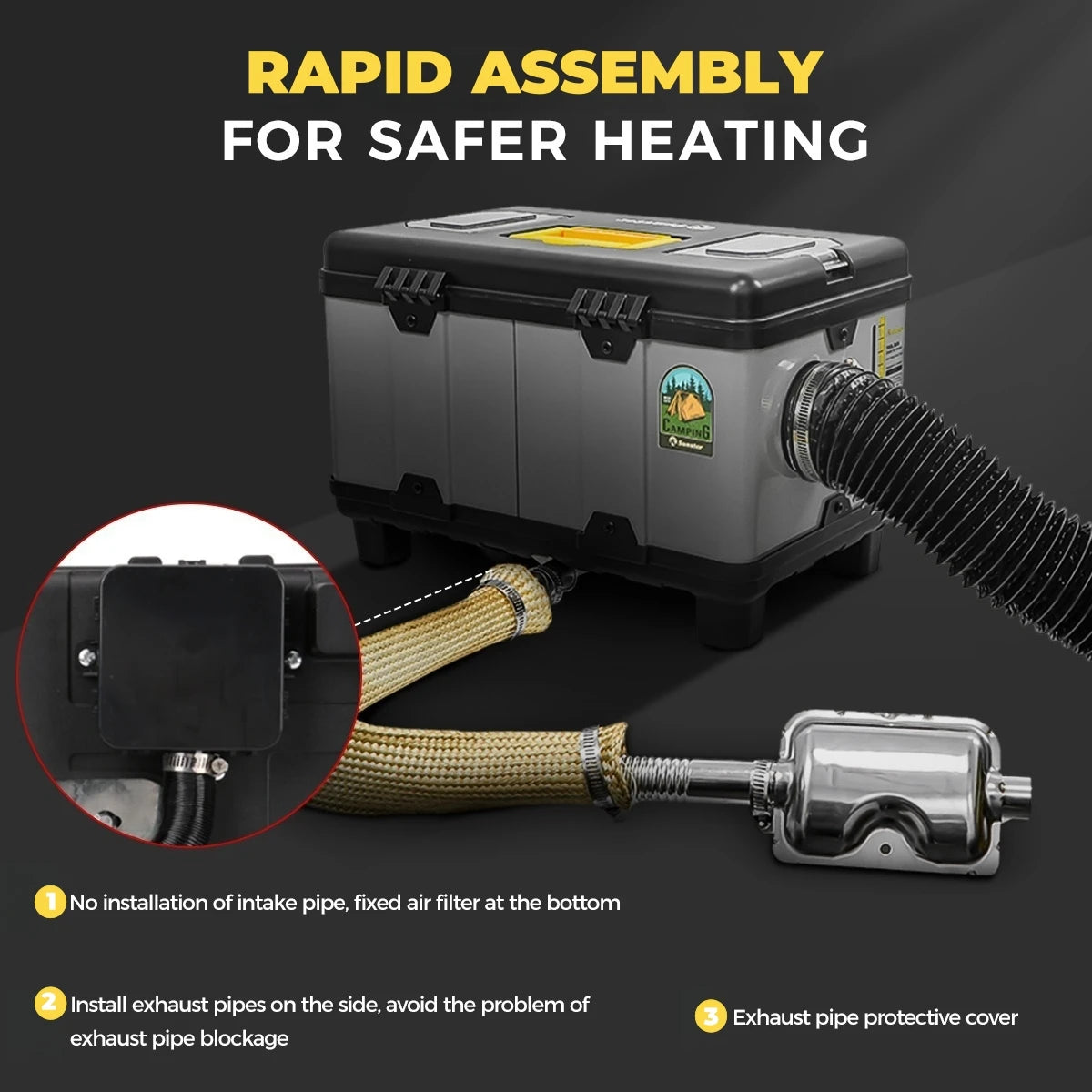 8KW Auxiliary Diesel Heater 12V/24V/220V With High-Altitude Mode & Ventilation Mode Ultra Quiet Car Heater for RV Car Home Tent