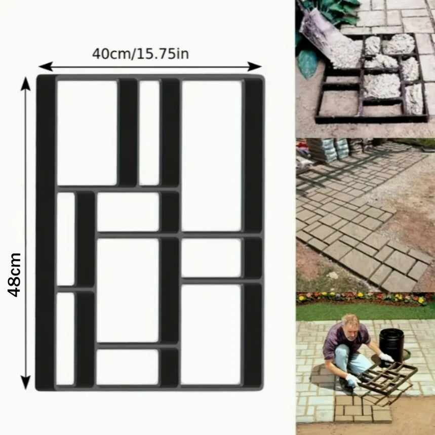Reusable paving molds for concrete, stone molds, sidewalk stepping stones, DIY garden and patio molds