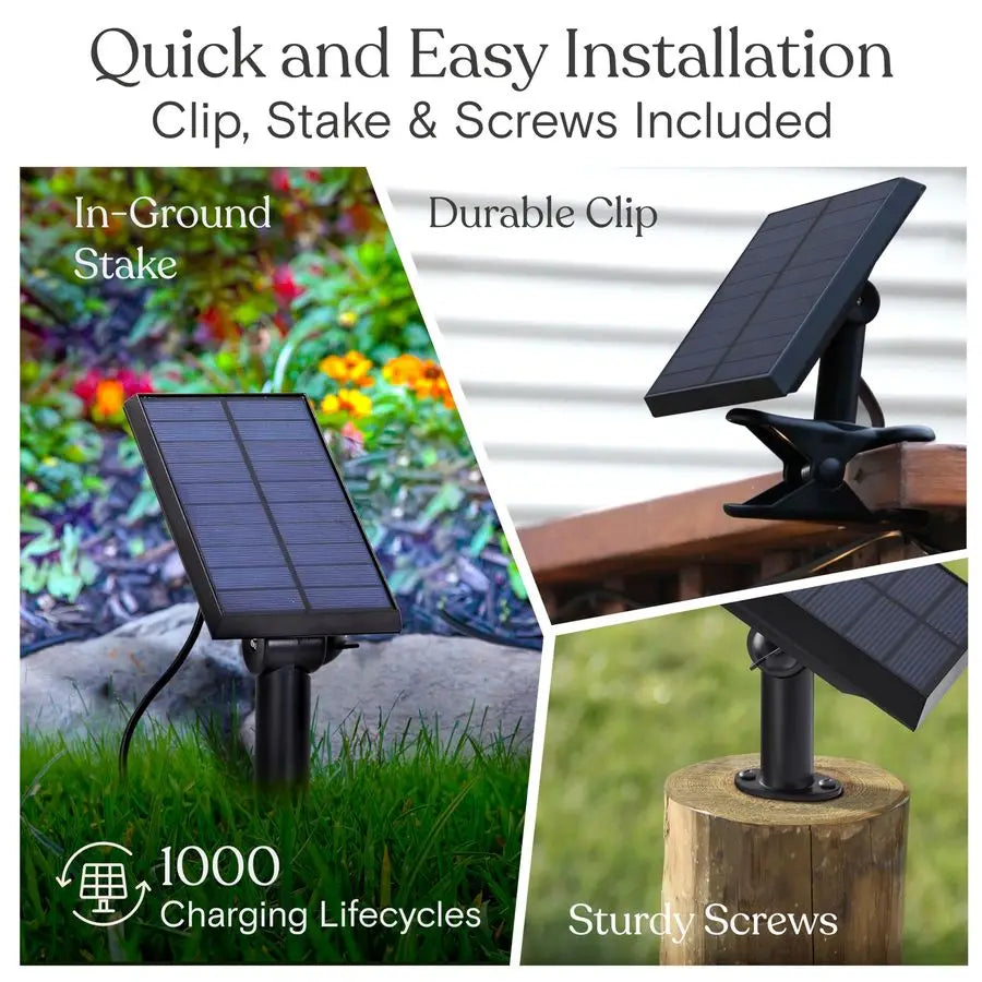 Ambience Pro Solar Powered Outdoor String Lights, 48 ft Commercial Grade Waterproof Patio Lights, 15 Edison Bulbs, Shatterproof