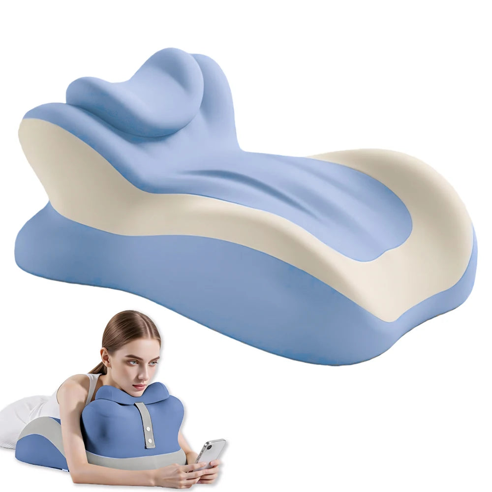 Multifunctional Memory Foam Prone Reading Pillow Relieve Neck Arm Fatigue Removable Headrest Anti-Slip Ideal for Bed Reading Wat