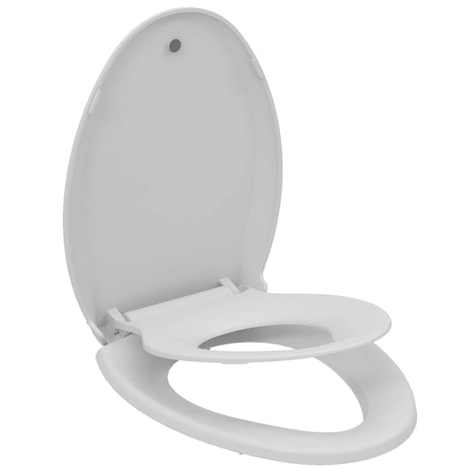 Toilet Seat with Built-In Toddler Potty Training Seat, Mother and Child Cover, Slow Close, Easy to Install, Elongated, White