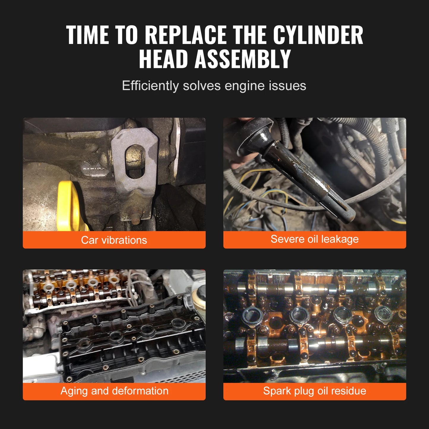 SucceBuyEngine Cylinder Head Assembly Replacement Aluminum Engine Cylinder Head Compatible with Small Block Ford Engines GT40