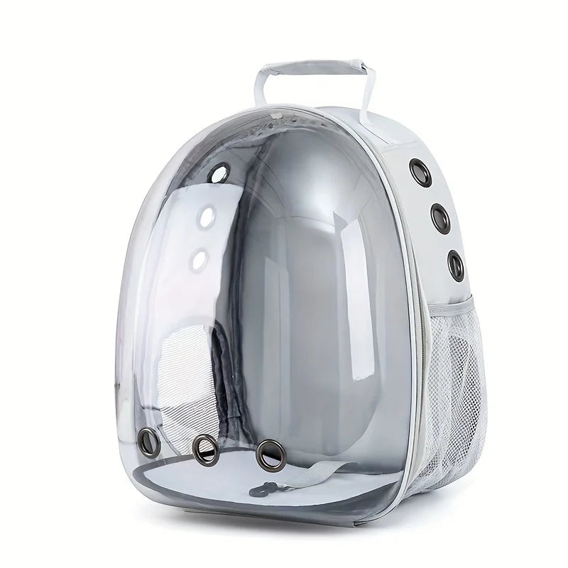 Breathable Transparent Pet Carrier Backpack with Harness for Cats & Small Dogs – Travel-Friendly & Ventilated Design
