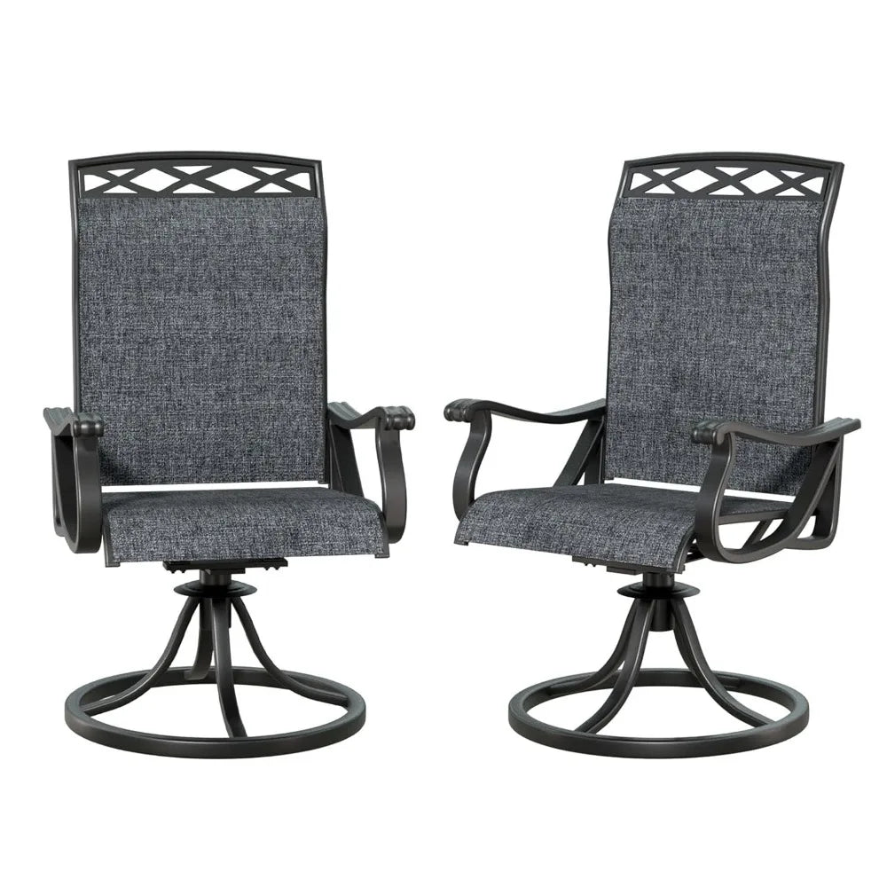 360° Swivel Rocker Patio Chairs Set 2 All Weather Ergonomic High Back 15° Rocking Outdoor Dining 2pc Custom