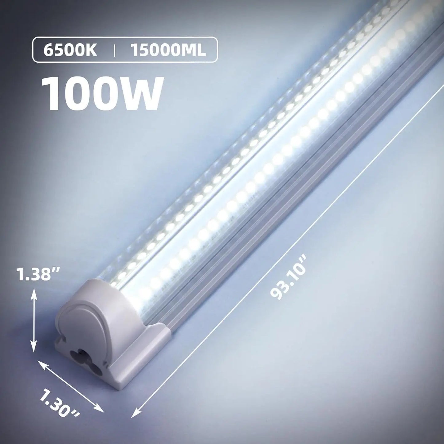12 Pack, 8FT Led Shop Light, 100W 6000K Clear White,Led Shop Light 8FT 110V Linkable Integrated V-Shape for Shop, Garage,