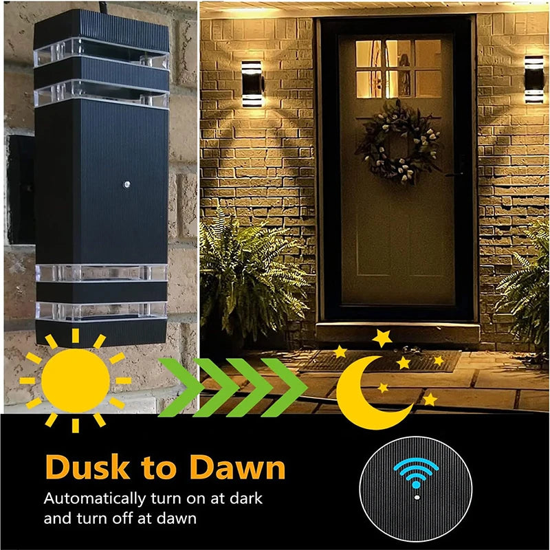 2/4Pcs Smart Outdoor Wall Light Waterproof LED Wall Lamps Sensing Porch Lights Exterior Sconce Lamps For Balcony Garden Backyard