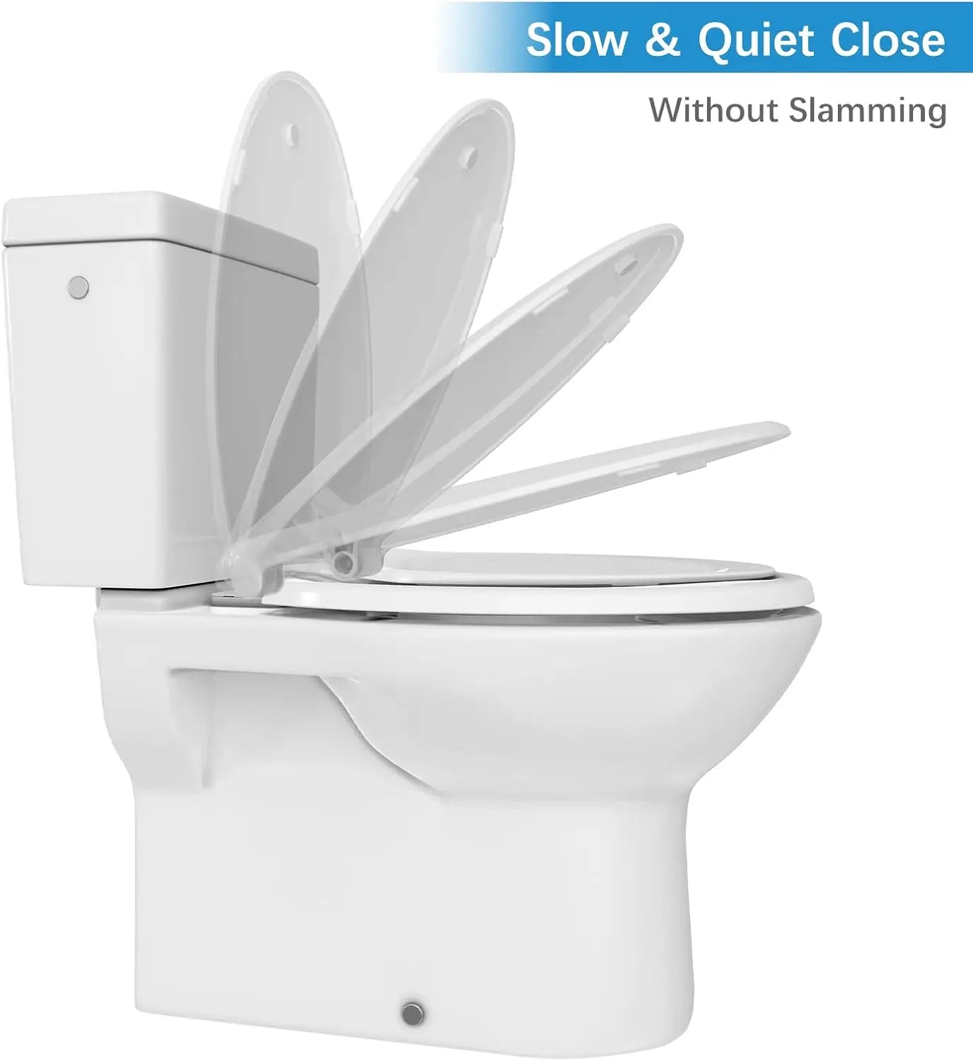 Toilet Seat with Built-In Toddler Potty Training Seat, Mother and Child Cover, Slow Close, Easy to Install, Elongated, White