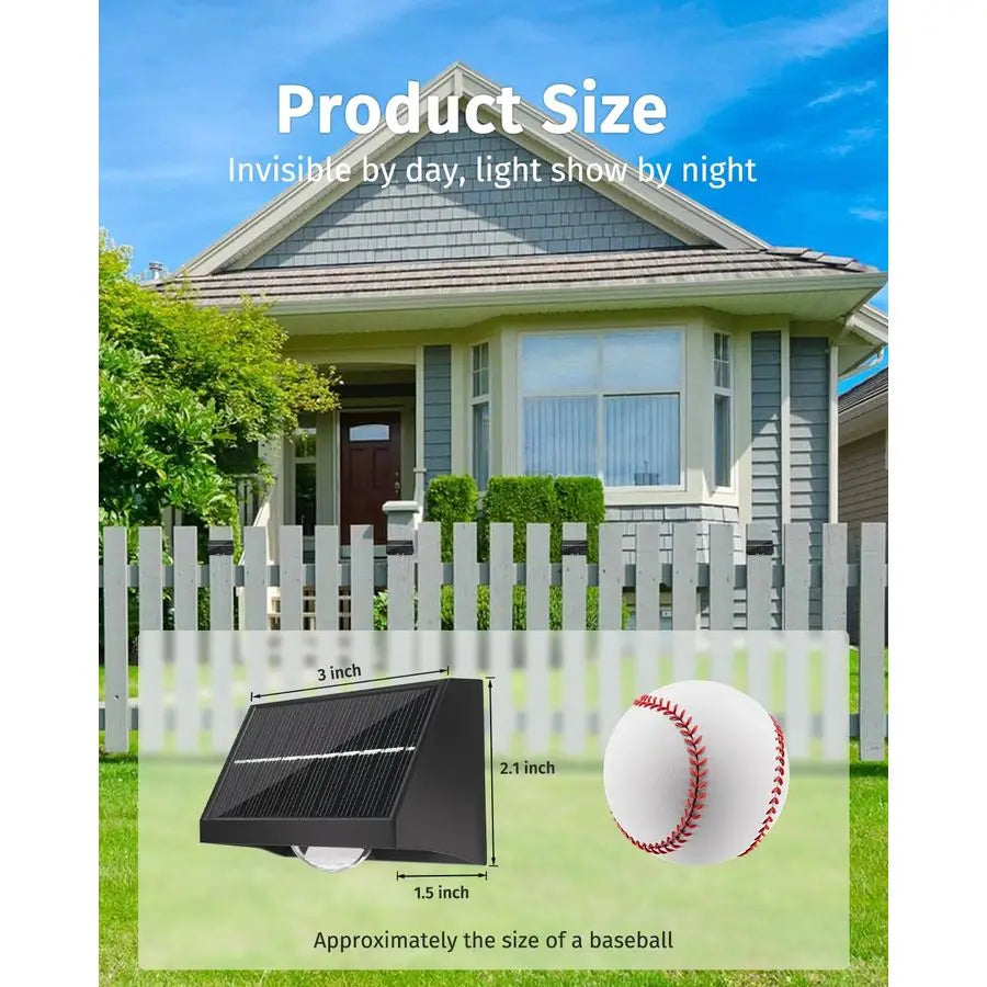 Fence Lights Outdoor Waterproof High Brightness LED Spot Lens Deck Lights 7 Mode Warm amp Cool White RGB Solar Powered Wall Ligh