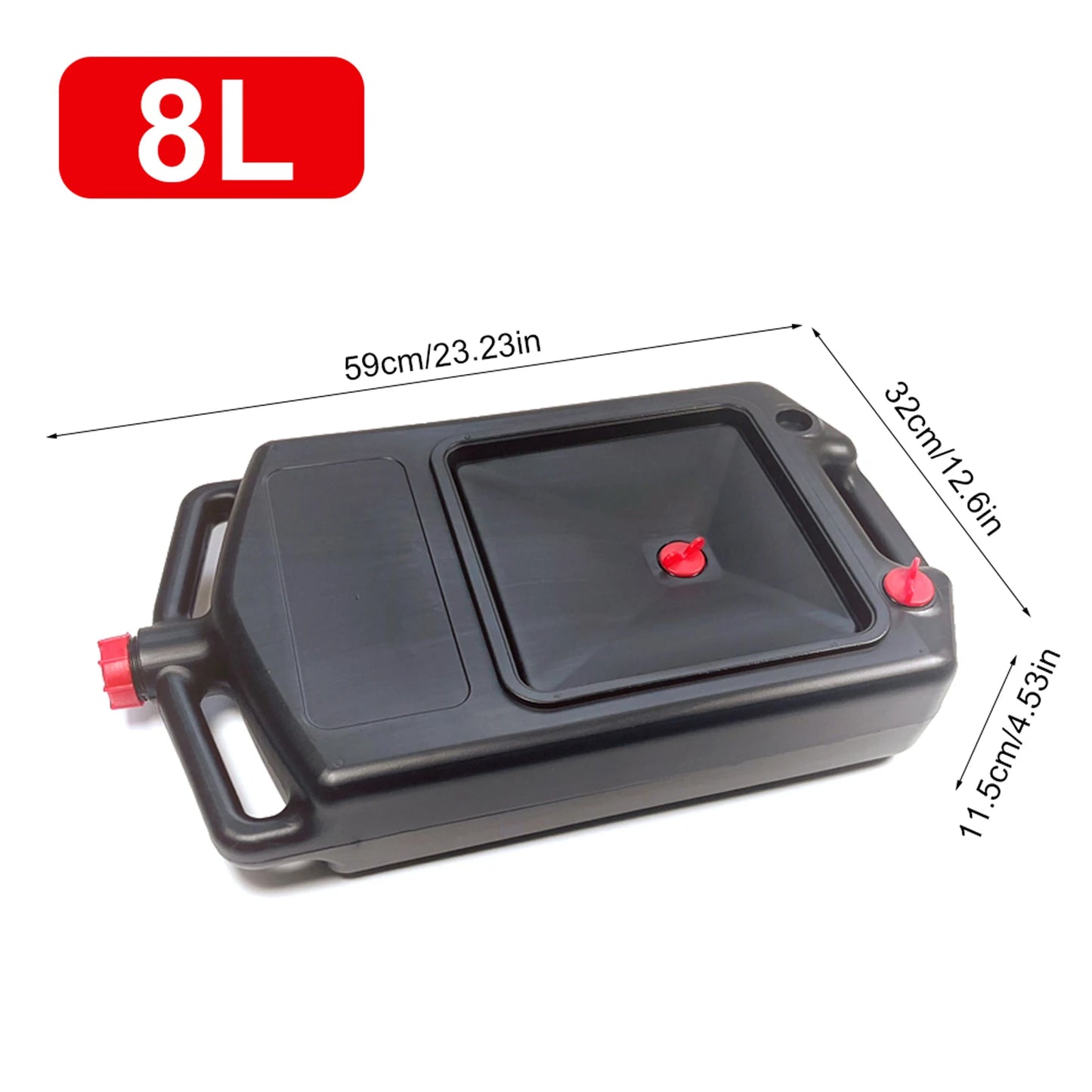 8L Spill-Proof Oil Drain Pan with Lid Waste Engine Oil Collector Anti Splash Heavy Duty Oil Change Tray for Cars & Motorcycles