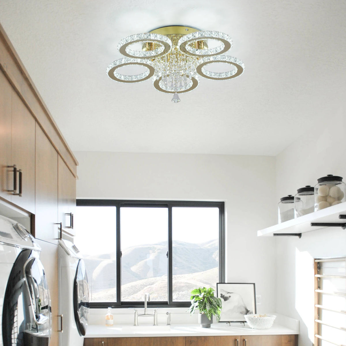 Modern Led Ceiling Light Modern Home Decoration Crystal Chandelier Luxury Living Room Dining Gold Ceiling Lamp Lighting