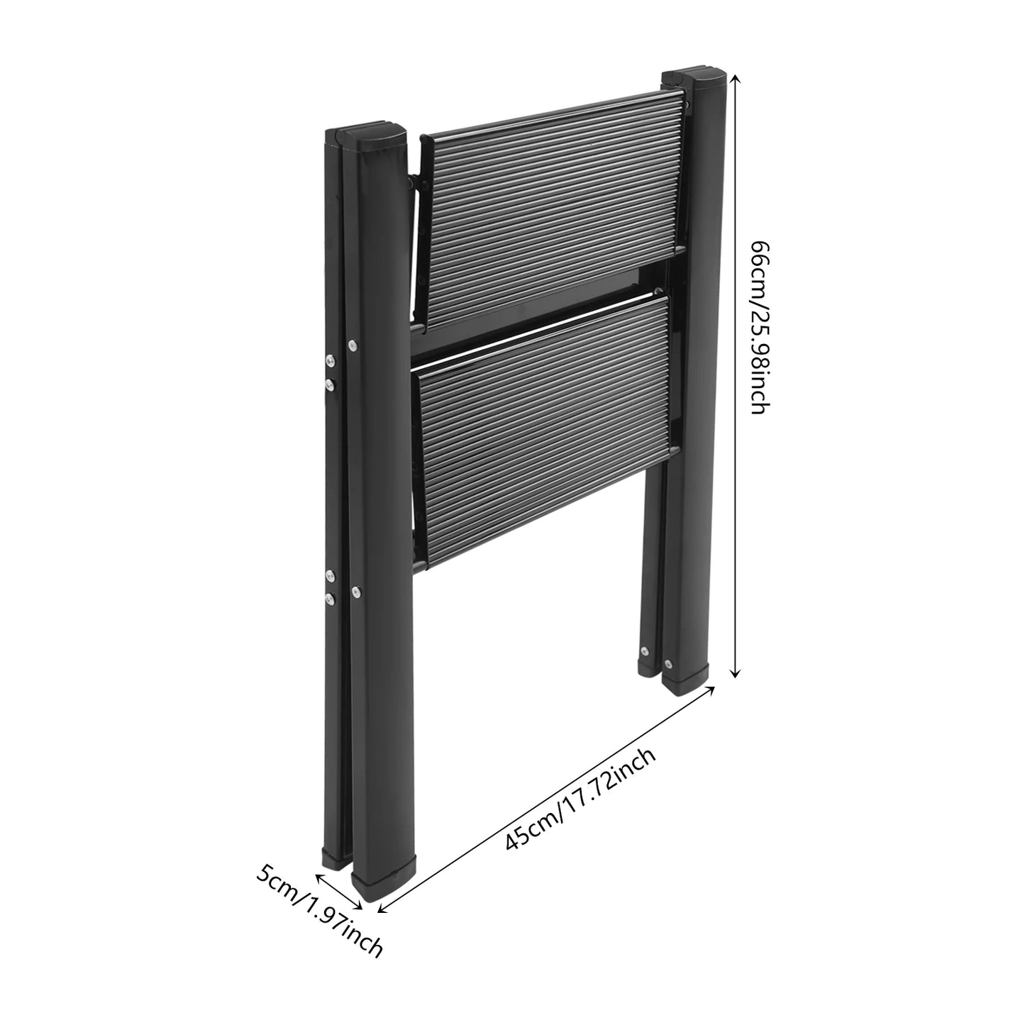 2-Step Foldable Aluminum Alloy Ladder 661lbs Load Capacity, Multi-use as Storage Shelf/Plant Stand for Home/Office, No Assembly