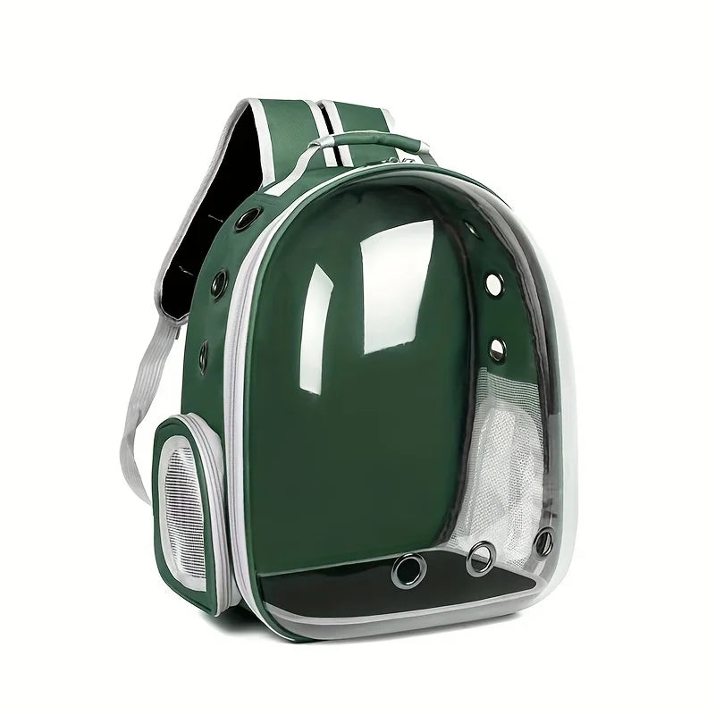 Breathable Transparent Pet Carrier Backpack with Harness for Cats & Small Dogs – Travel-Friendly & Ventilated Design