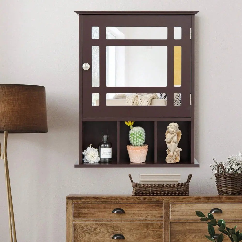 Mirrored Medicine Cabinet Bathroom Wall Mounted Storage W Adjustable Shelf