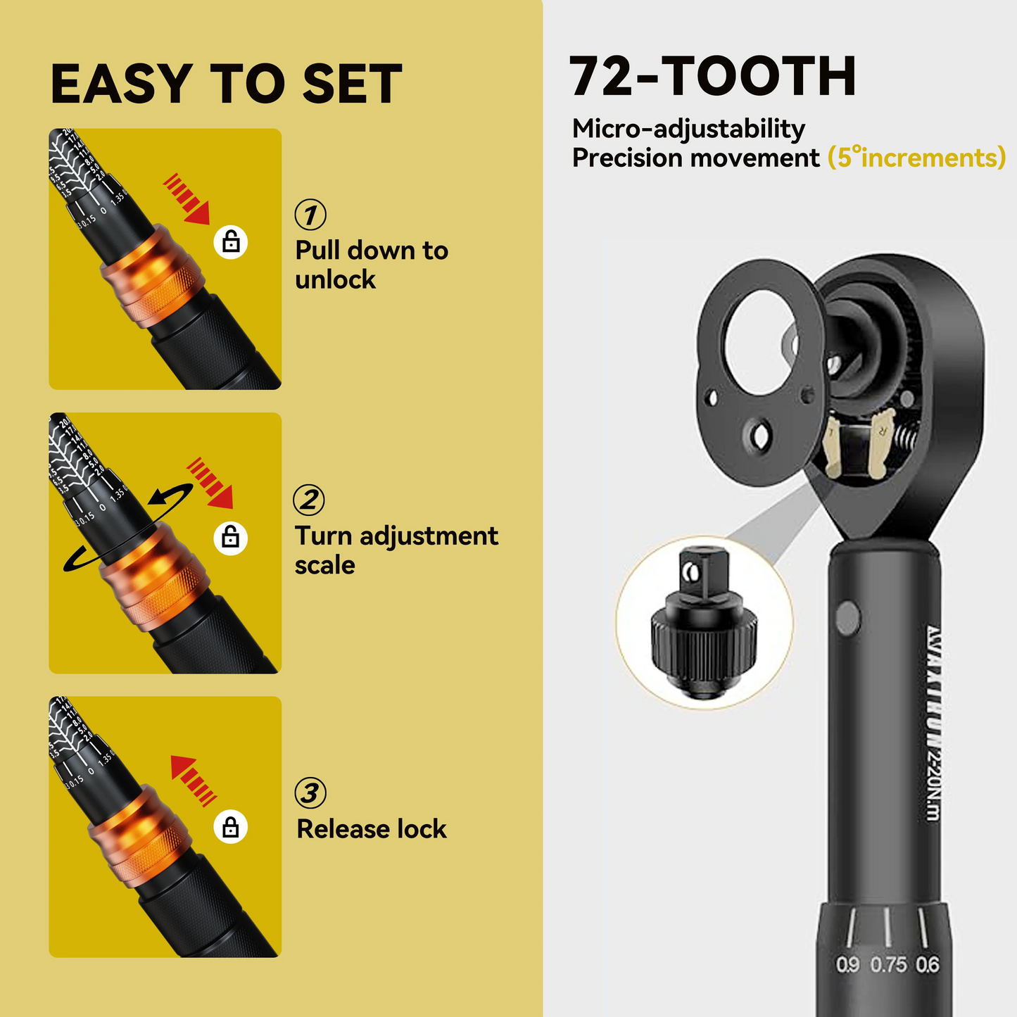 Waxtron 1/4‘’ Bicycle Torque Wrench 2-20N.m Hand Tools Portable 35Pcs Professional Torque Wrench For Bike (MTB) Cycling Repair