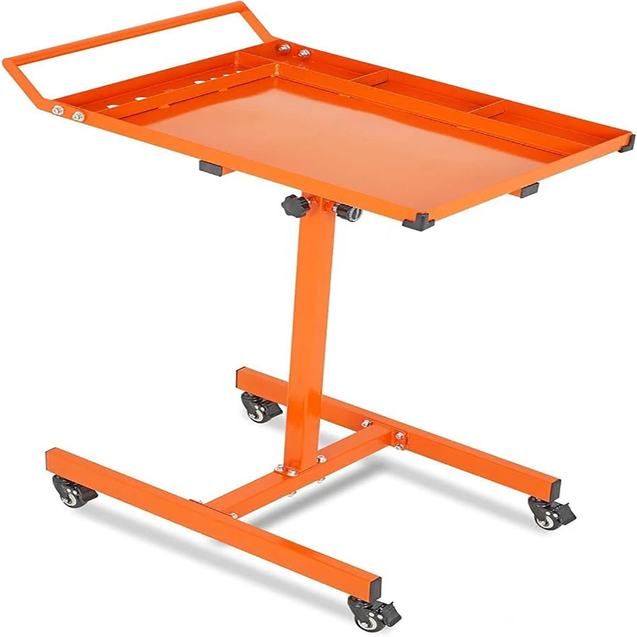 35-45 Inch Adjustable Height Work Table, 220 Lbs Capacity Heavy-Duty Work Table with Wheels & Brakes for Warehouse, Repair Shops