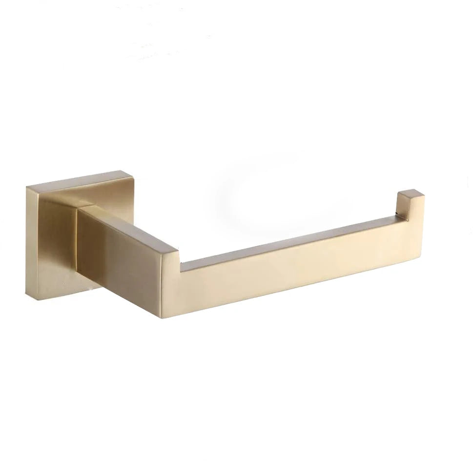 Brushed GoldBathroom Hardware Set Kit Accessories Wall Shelf Towel Bar Rack Rail Robe Hanger Toilet Brush Roll Paper Holder Dish