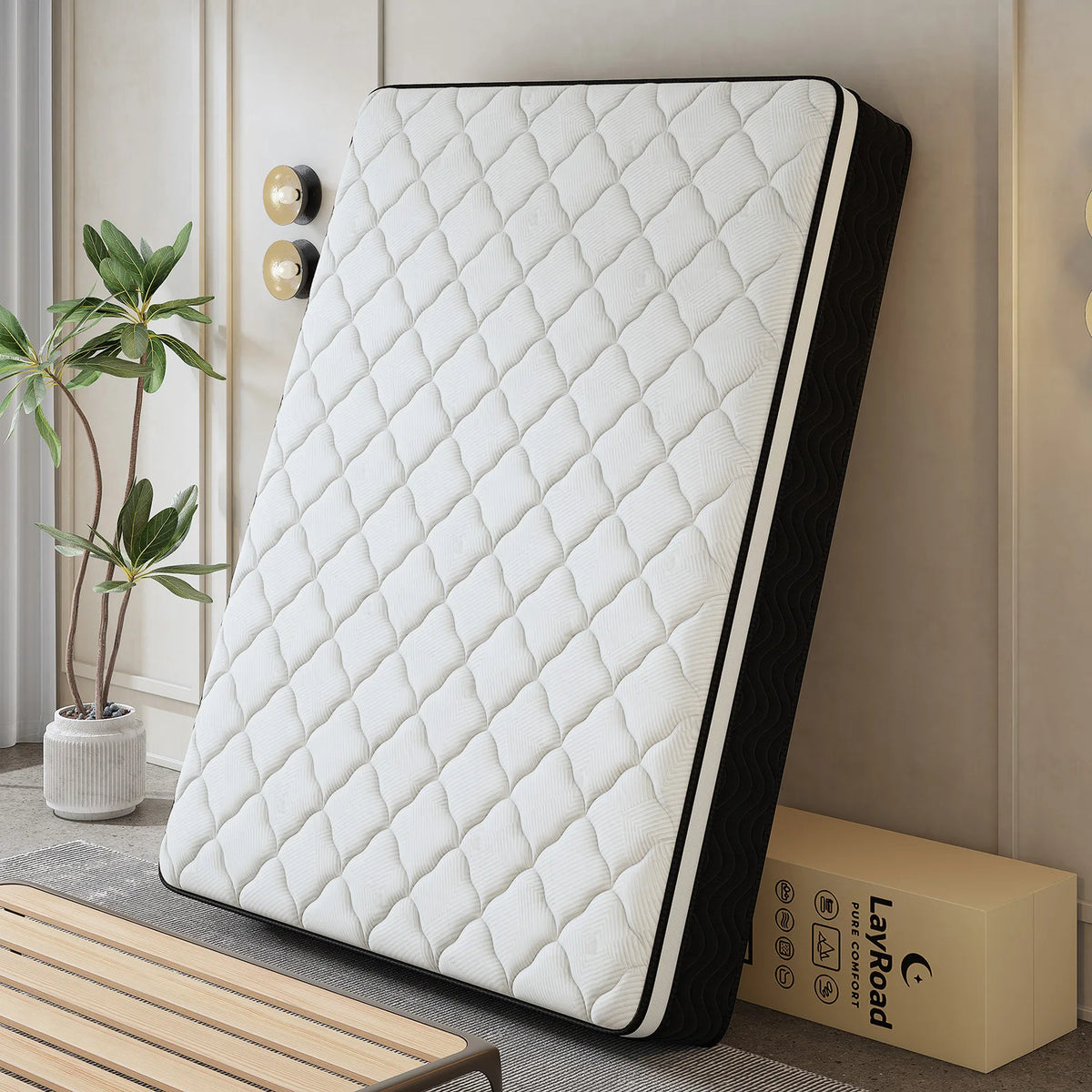 12 Inch Gel Memory Foam Hybrid Mattress,Twin Full Quenn King Individual Pocket Coil Innerspring Mattress for Pressure Relief & Motion Isolation, Medium Firm Mattress for Bedroom, CertiPUR‑US Certified