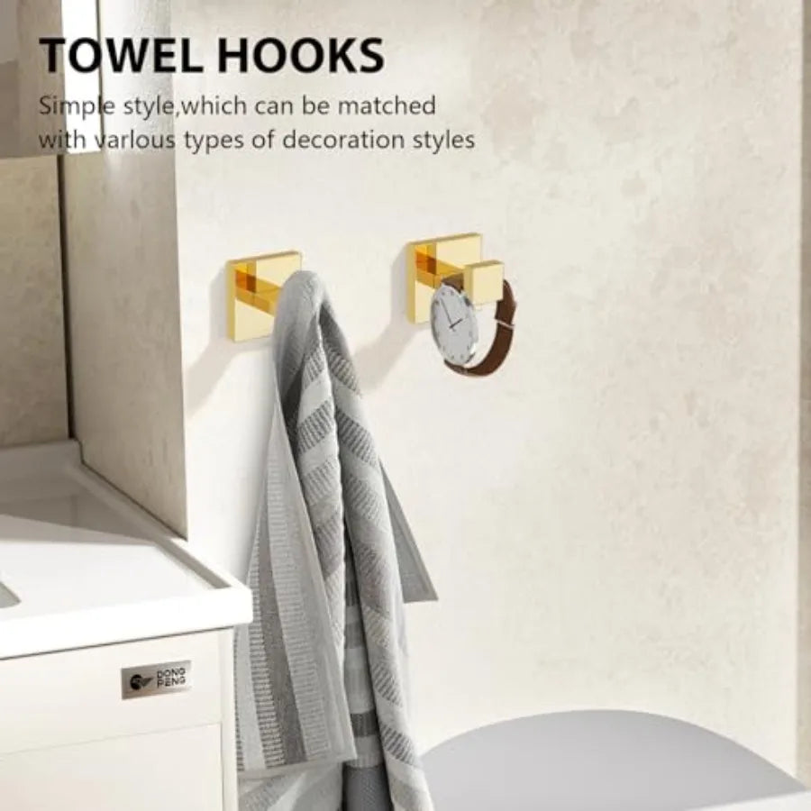 5-Piece Bathroom Hardware Accessories Set 23.6 inch Towel Bar Set Modern Towel Rack Set Stainless Steel Wall Mounted Bathroom