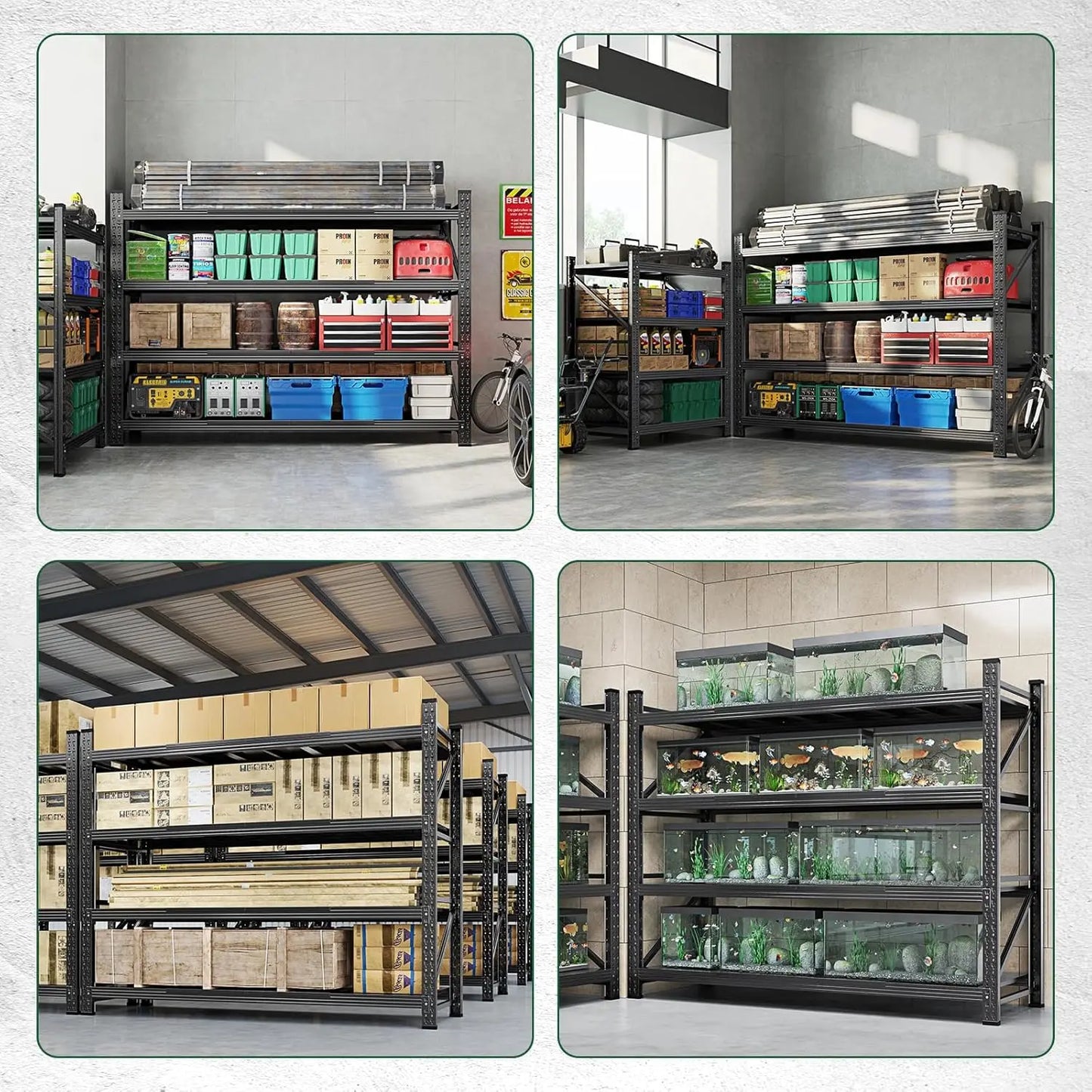 71.3" W Metal Storage Shelves,5000LBS Duty Garage Shelving Units, 4 Tier Adjustable Utility Rack Shelf(71.3" W x 24" D x 70" H)