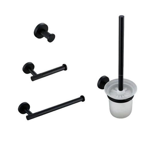 Matte Black Brass Knurled Bathroom Hardware Set Towel Bar Robe Hook Shelf Paper Holder, Customized
